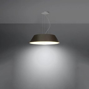 Závesné svietidlo Vega, 1x čierne textilné tienidlo, (biele sklo), (fi 60 cm)