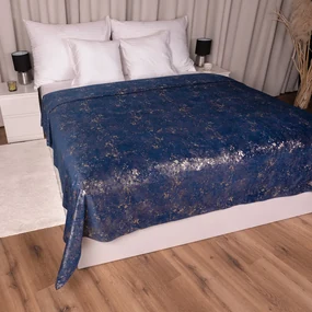 Biante Zamatový prehoz na posteľ Isabela IBL-005 Gold Design kráľovská modrá 160x220 cm
