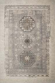 240 x 340 cm Vlnený Koberec Moon Ashan Ornamentový Sivý Silver Brúsený