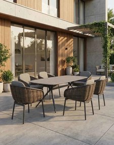 Záhradný set Borneo: stôl a 6 stoličiek