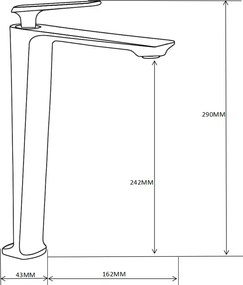 Mexen Ares Vysoká umývadlová batéria, chrómová, 744110-00