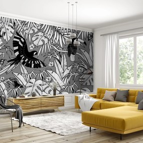 Fototapeta - Čiernobiela jungle (147x102 cm)