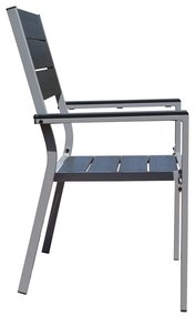 Záhradný balkónový set Renio - 2 miesta, čierna / sivá