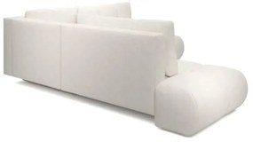 Rozkladacia rohová čalúnená sedacia súprava ALMADA do tvaru L s úložným priestorom, ľavé prevedenie, béžová