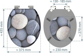 Eisl Sanitär WC sedadlo MDF Soft Close Grey Stones 80130