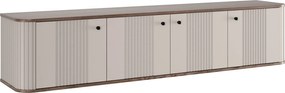 Závesný TV stolík Vespera 4D 187 cm - kašmírová / orech / čierna