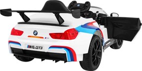 Ramiz BMW M6 GT3 Autíčko na batérie pre deti Biele + Ventilátor + Zvuky MP3 Svetlá + Diaľkové ovládanie