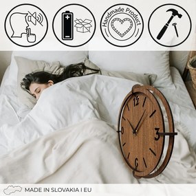 Hodiny z orechového dreva pre moderný interiér| SENTOP HDF0601-ORECH-WENGE