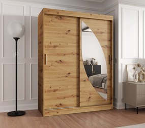 Šatníková skriňa 150 cm Milain (dub artisan). Akcia -20%. Vlastná spoľahlivá doprava až k Vám domov. 1125999