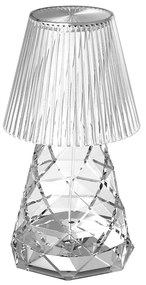 Stolná lampa priehľadné sklo vrátane LED nabíjateľná IP44 - Lola 20 Lux