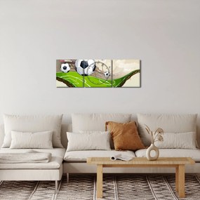Obraz - Futbalové ihrisko (s hodinami) (90x30 cm)