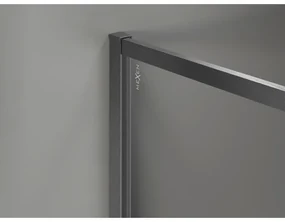 Mexen Kioto-F, sprchová zástena s rámom 120 x 202 cm, 8 mm číre sklo, grafitový profil, 800-120-104-66-00