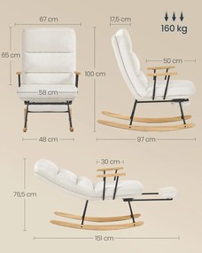 Hojdacie kreslo SONGMICS LYY016W01 - biele