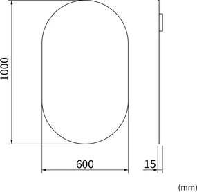 Erga Oval, oválne zrkadlo 60x100cm, ERG-V01-OVAL-6010-CL