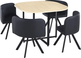 Jedálenský set Brianite (pre 4 osoby) (dub + čierna). Vlastná spoľahlivá doprava až k Vám domov. 1064679
