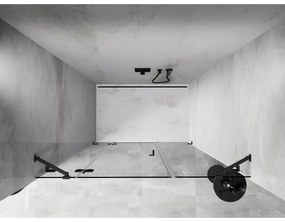 Mexen Lunar, ľavé otočné sprchové dvere 160 cm, 8mm číre sklo, grafitový profil, 834S-160-050-95-00-L