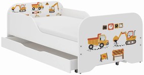 Detská posteľ KIM - STAVEBNÉ STROJE 160x80 cm