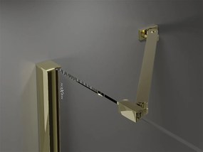 Mexen Velar Duo, posuvné dvere do otvoru 180x200 cm, 8mm číre sklo, zlatá lesklá, 871-180-000-02-50