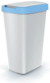 Odpadkový kôš s farebným vekom, 45 l, modrá / sivá