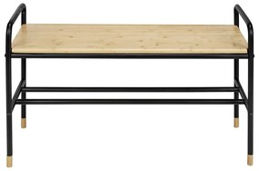 Čierna/prírodná kovová polička s lavicou Loft - Wenko