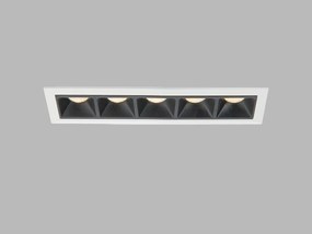 LED2 Zápustné bodové LED osvetlenie LINEAR, 10W, teplá biela, hranaté, čiernobiele