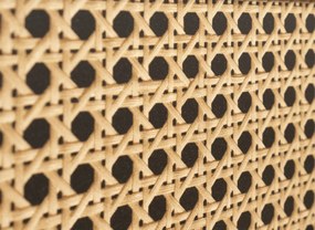 Vysoká vitrína Vienna, čierna/výplet