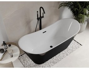 Mexen Celia, voľne stojaca vaňa 170 x 75 cm, biela-čierna, čierny matný prepad, 52331707575-70