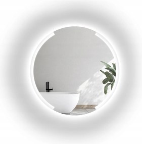 Okrúhle pieskované zrkadlo Elif I s Led podsvietením Fi 160 cm