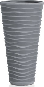 Vysoký plastový kvetináč DPSA400 38,7 cm - sivý kameň