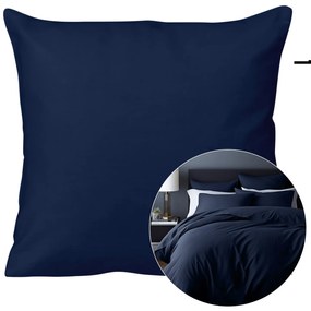 SATÉNOVÁ OBLIEČKA NA VANKÚŠ 40X40CM TMAVOMODRÁ