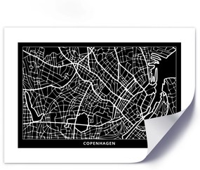 Gario Plagát Plán mesta Kodaň Farba rámu: Bez rámu, Veľkosť: 30 x 20 cm