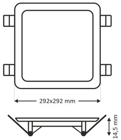 LED Podhľadové svietidlo SQUARE LED/24W/230V 4200K 29,2x29,2 cm hnedá