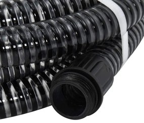 Odsávacia hadica s mosadznými spojkami, čierna 1,1" 7 m, PVC