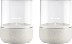 Sklenené svietniky v súprave na čajovú sviečku 2 ks Calma – Blomus