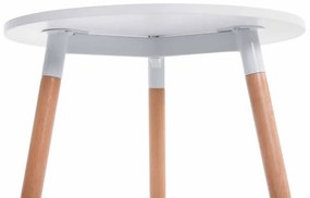 Jedálenský stôl okrúhly drevený Amalia natura - v75 x Ø60 cm - Biela