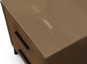 Nočný stolík s 2 zásuvkami Joy, whisky hnedá látka
