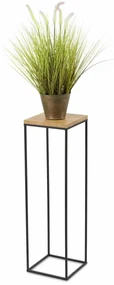 STOJAN NA KVETINÁČ SIMPLE 80X24X24 CM ČIERNA/HNEDÁ