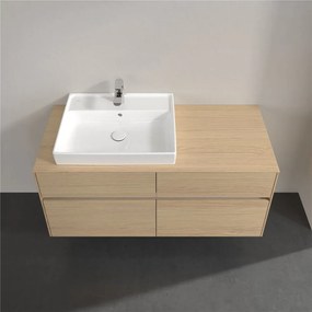 VILLEROY &amp; BOCH Collaro závesná skrinka pod umývadlo na dosku (umývadlo vľavo), 4 zásuvky, 1200 x 500 x 548 mm, Nordic Oak, C08200VJ