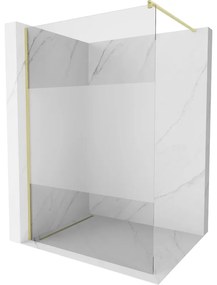 Mexen Kioto, sprchová zástena Walk-In 80 x 200 cm, 8mm číre sklo-námraza, zlatý matný profil, 800-080-101-55-35