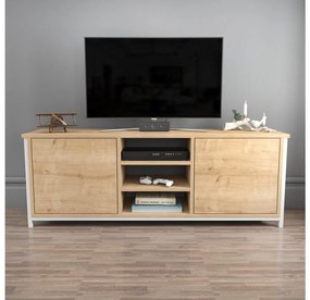 TV stolík Otosello (biela + dub). Vlastná spoľahlivá doprava až k Vám domov. 1107343