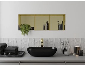 Mexen X-Wall-NR, polička na zapustenie pod obklad bez goliera 90 x 30 cm, zlatá matná, 1951903010S