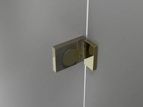 Mexen Lunar-B, sklápací sprchový kút ľavý 75 x 70 cm, 8mm číre sklo, zlatý profil, 832-075-070-50-00-L