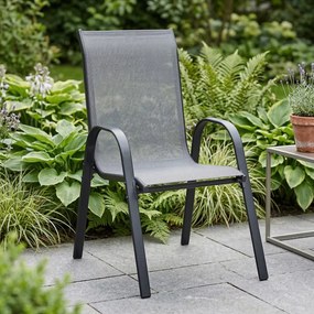 Záhradné stoličky na terasu - sada 4 ks čierna