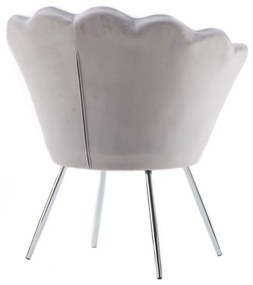 LuxuryForm DESIGN Kreslo FREY VELUR so striebornými nohami - svetlo šedé