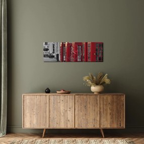 Obraz - Londýnske telefónne búdky (s hodinami) (90x30 cm)