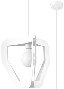 Závesné svietidlo Tres, 1x biele kovové tienidlo