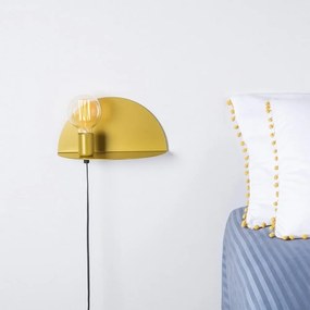 Nástenné svietidlo s poličkou v zlatej farbe Homemania Decor Shelfie, dĺžka 15 cm
