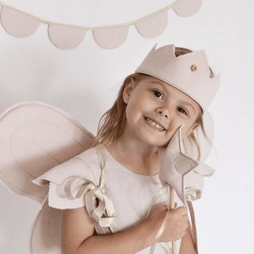 Ľanový kúzelný prútik púdrovo ružový so zlatom