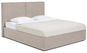 Čalúnená dvojlôžková posteľ taupe s úložným priestorom s roštom 160x200 cm Thessa Bold – Bonami Selection