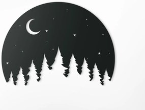 drevko Drevená nálepka Noc v lese Rozmer obrazu: 32,5 x 44,5 cm, Farba dekorácie: Čierna